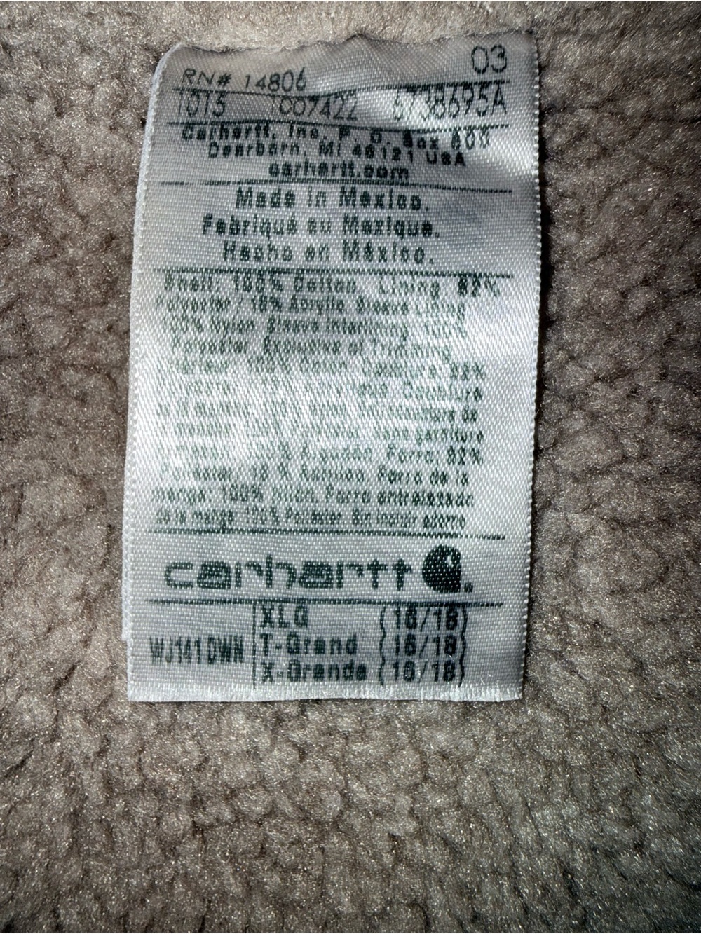 XL (16-18) women’s Carhartt Plum Hooded Work Jacket - Picture 4 of 8